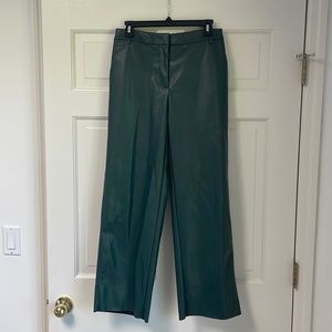 Vila Faux Leather / Pleather Pants Green